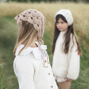 Szydełkowa chusta bandana beżowa