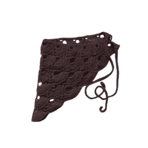 Szydełkowa chusta bandana brązowa