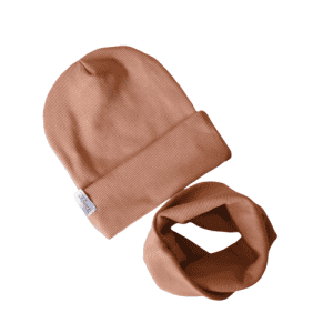Czapka z kominem karmel