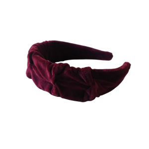 Opaska Marszczona welur bordo