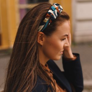 Opaska marszczona jesienna abstrakcja
